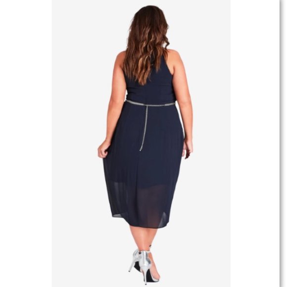 NWT! City Chic Wrap Love Jeweled Belted Dress 14 - Picture 2 of 5